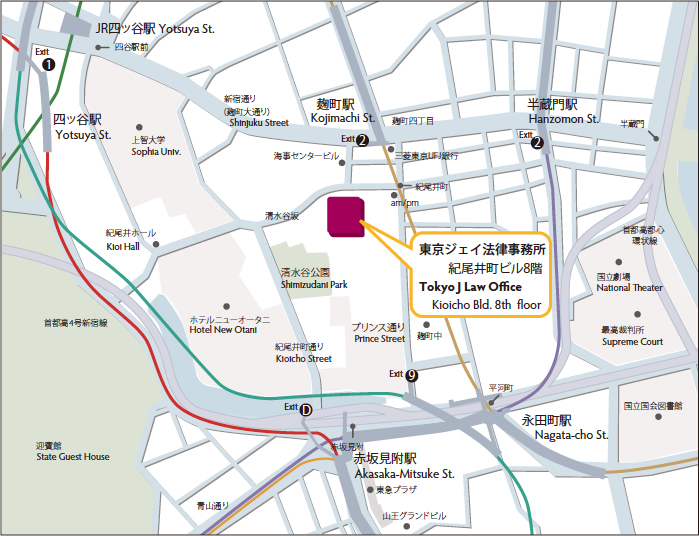 東京ジェイ法律事務所地図